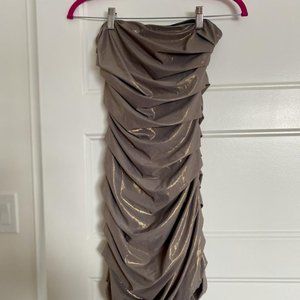 Gold draped dress